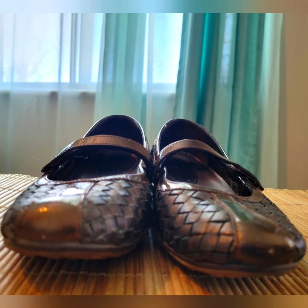 Bronze Cole Haan X Nike Air woven leather Mary Jane ballet flats (6)🩰 - Picture 4 of 9